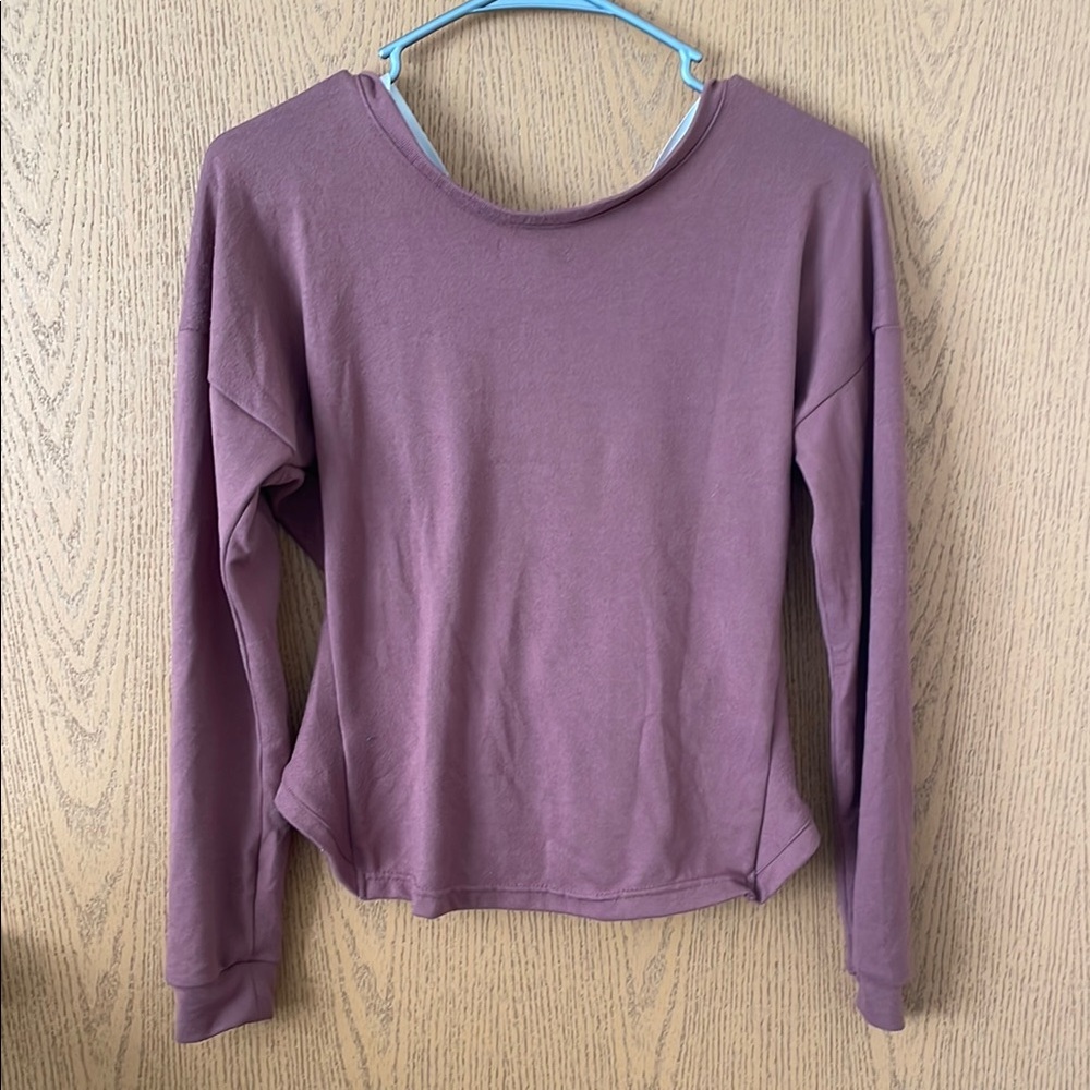 Women's Burgundy Long Sleeve Knot Top